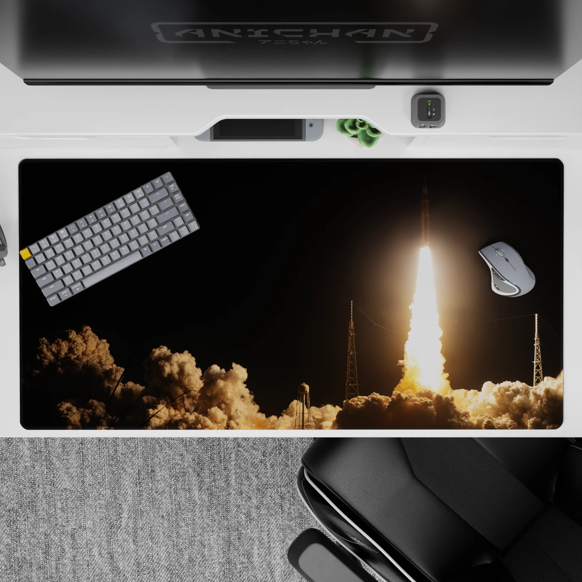 Desk pad 40x20 inches with bold midnight sky and golden light design, smooth surface for stylish workspace.