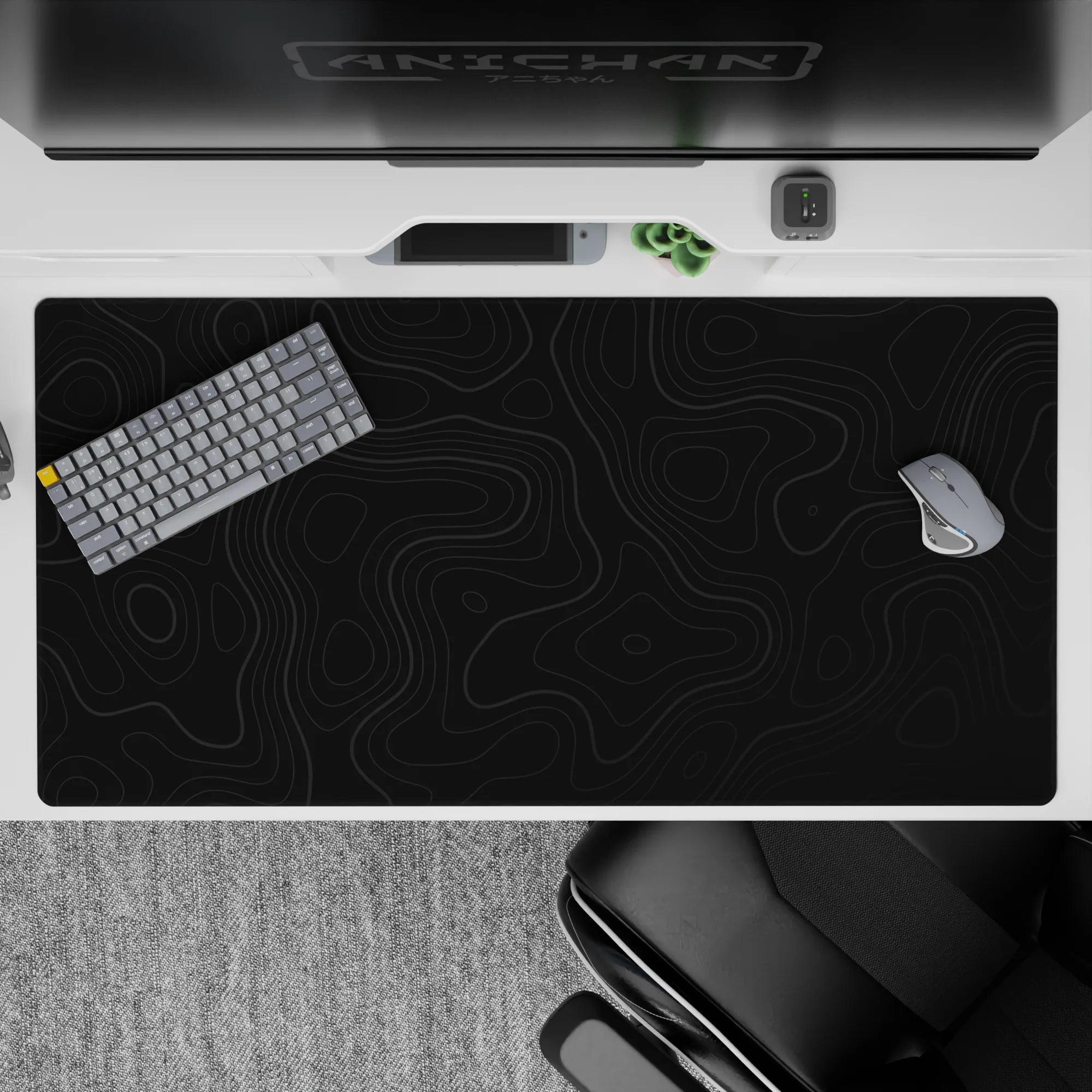 Topographic (Topo) Deskmat | Mousepad | Deskpad - Shadow Topography - AniChan