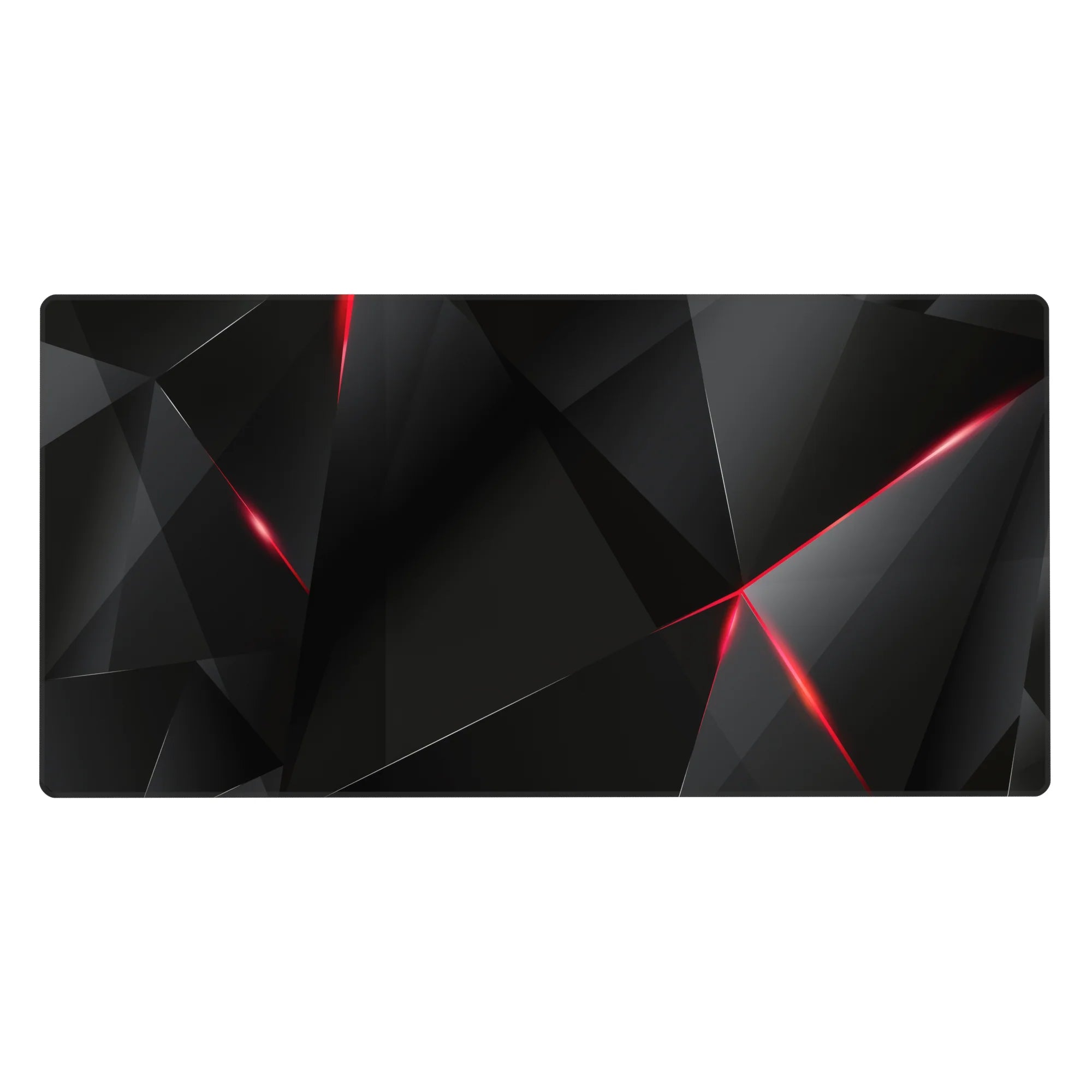 Abstract Deskmat | Mousepad | Deskpad - Crimson Edge Polygon - AniChan