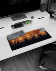 Five teary-eyed anime girls in matching shirts at the theater on a 28x12 inches mouse pad.