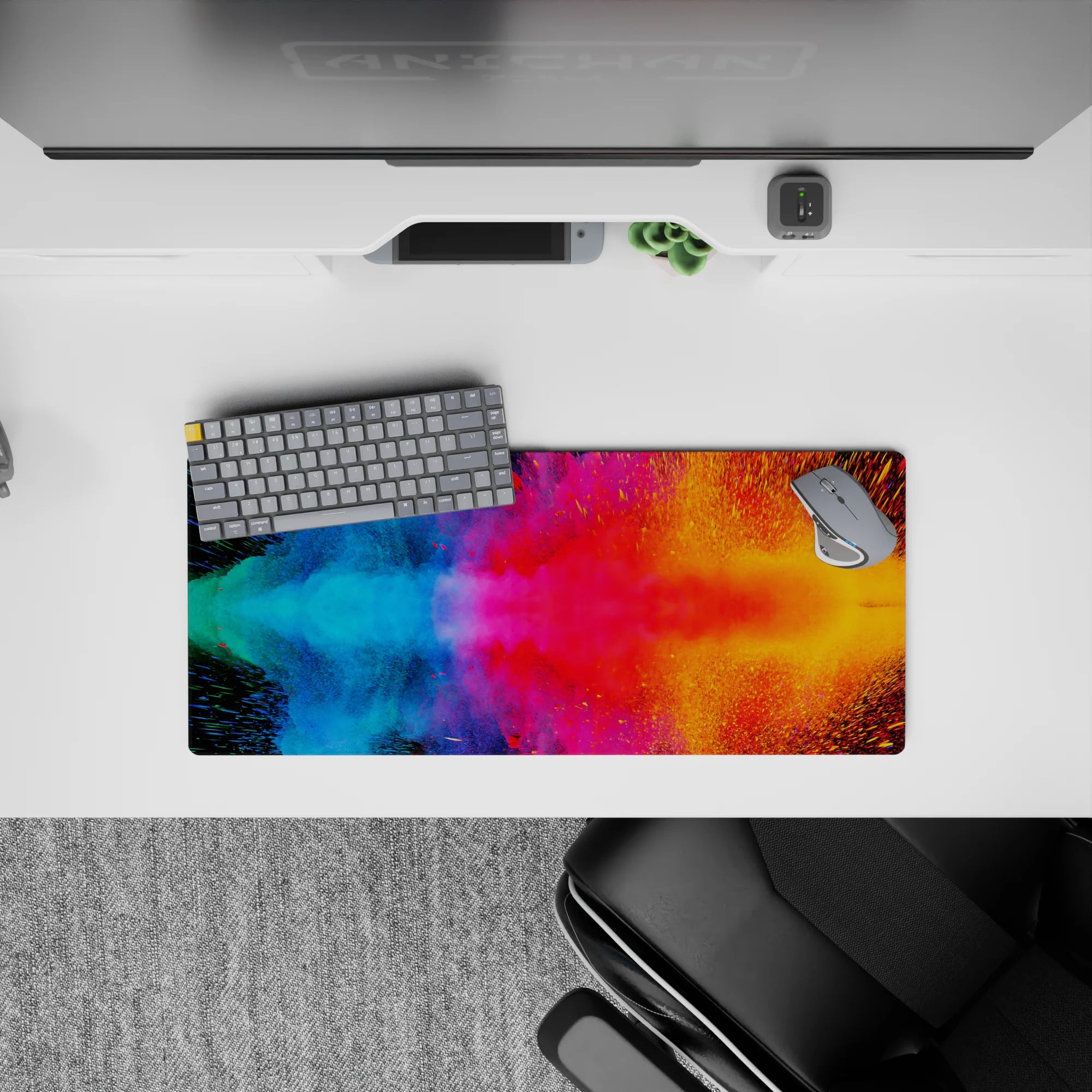 Abstract Deskmat | Mousepad | Deskpad - Cosmic Color Burst - AniChan