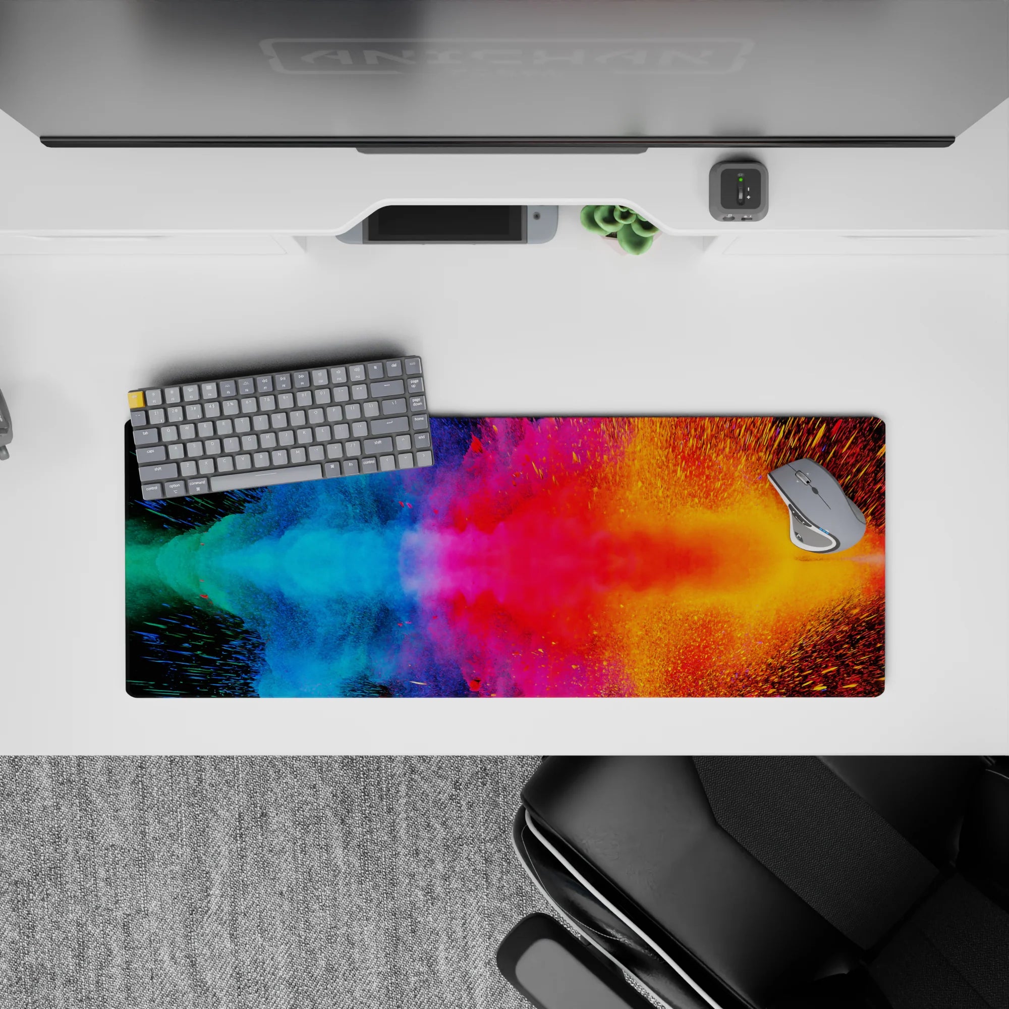 Abstract Deskmat | Mousepad | Deskpad - Cosmic Color Burst - AniChan