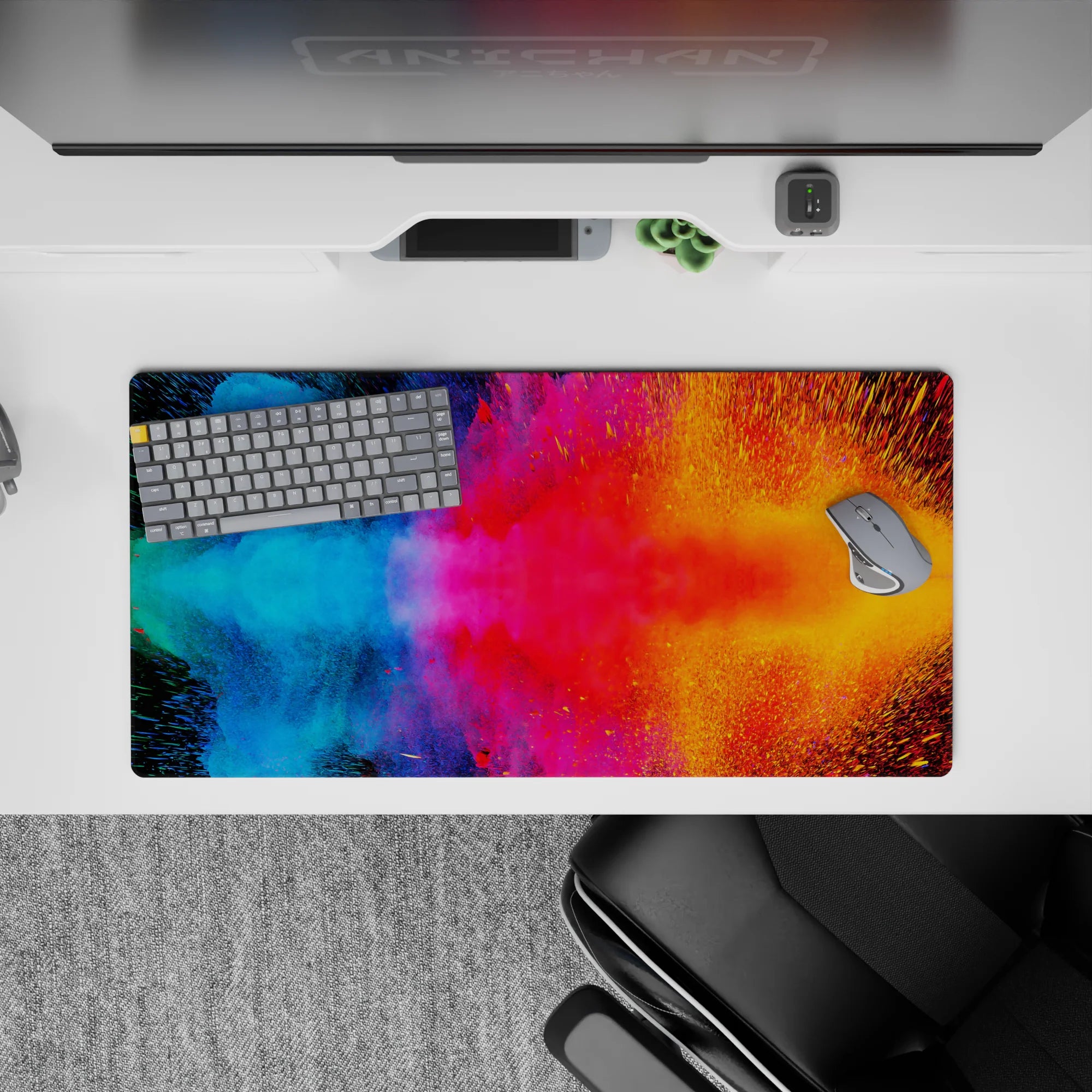 Abstract Deskmat | Mousepad | Deskpad - Cosmic Color Burst - AniChan