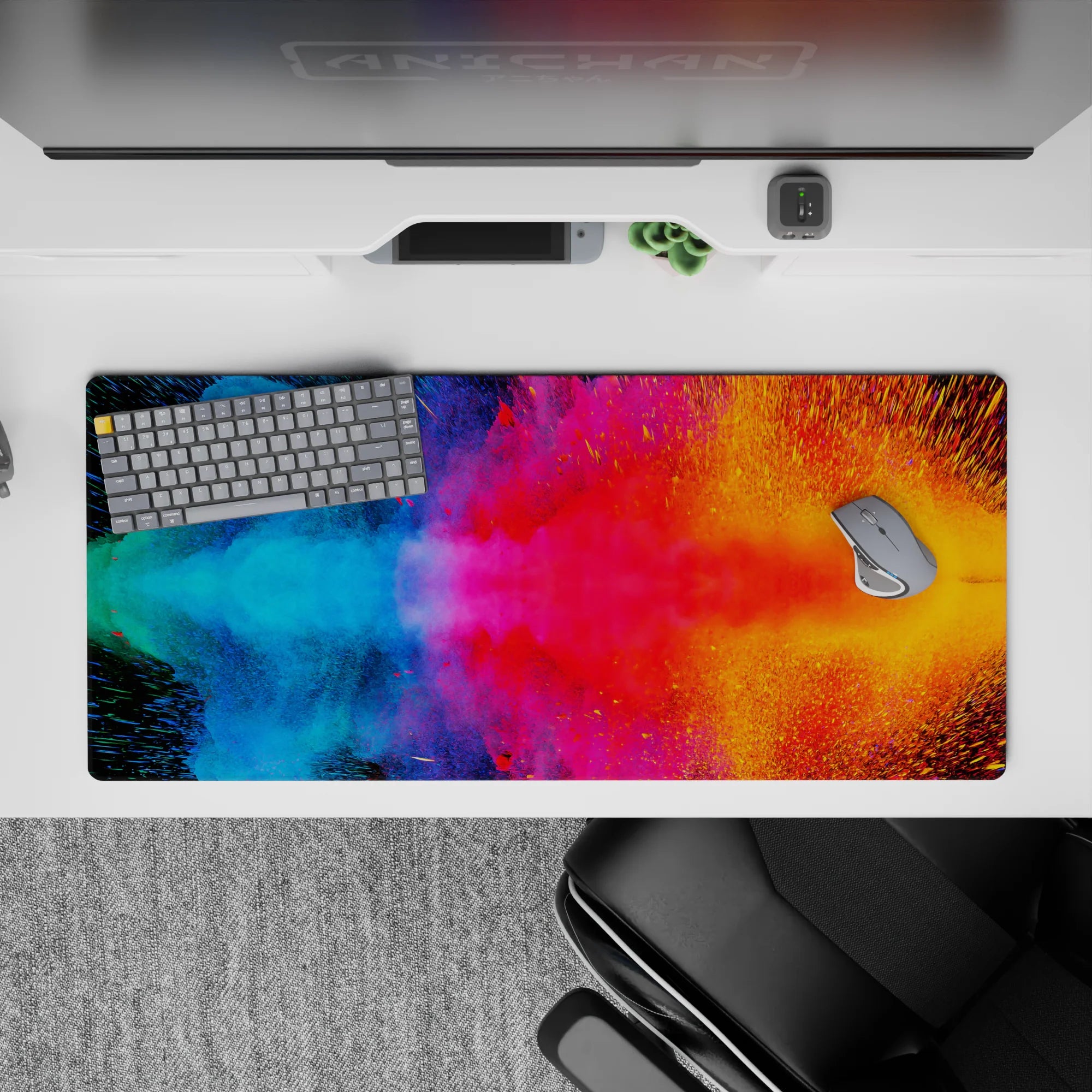 Abstract Deskmat | Mousepad | Deskpad - Cosmic Color Burst - AniChan