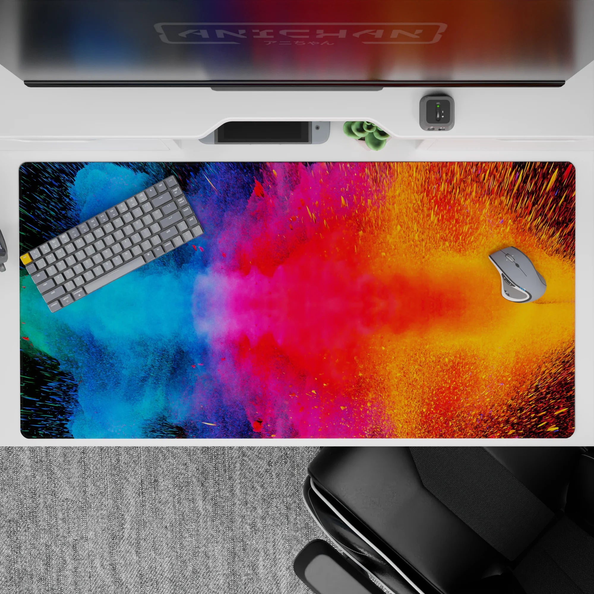 Abstract Deskmat | Mousepad | Deskpad - Cosmic Color Burst - AniChan