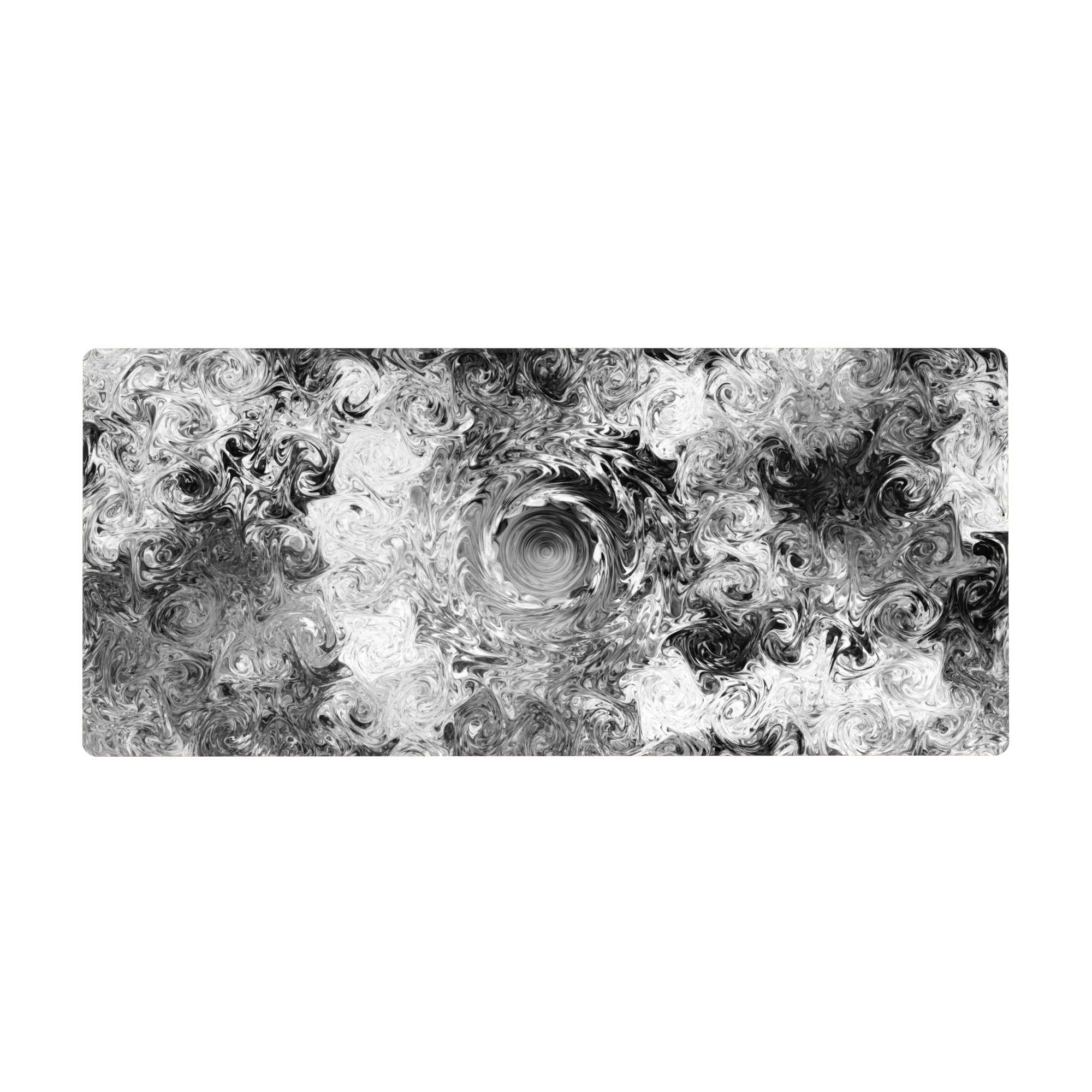 Abstract Deskmat | Mousepad | Deskpad - Monochrome Liquid Swirl - AniChan