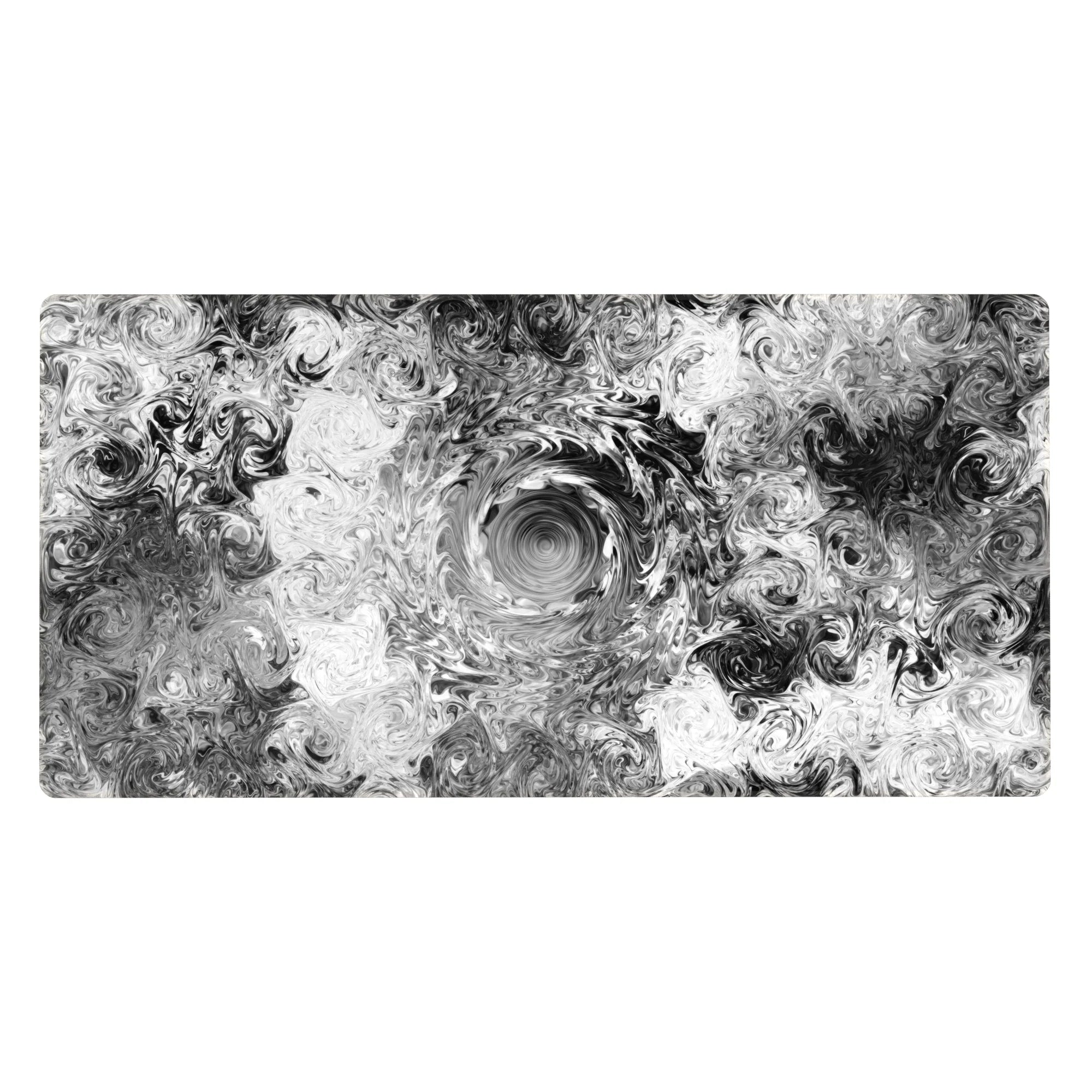 Abstract Deskmat | Mousepad | Deskpad - Monochrome Liquid Swirl - AniChan