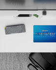 Blue gradient anime mouse pad, 14x10 inches, with crisp panels and a cool nostalgic retro vibe.