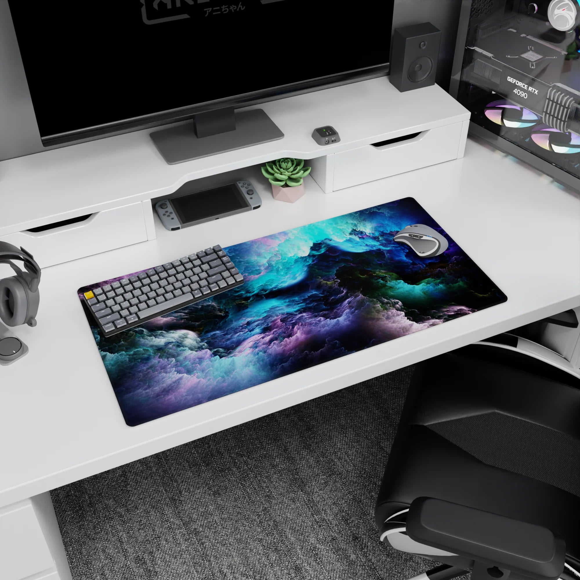 Abstract Deskmat | Mousepad | Deskpad - Celestial Nebula Dream - AniChan