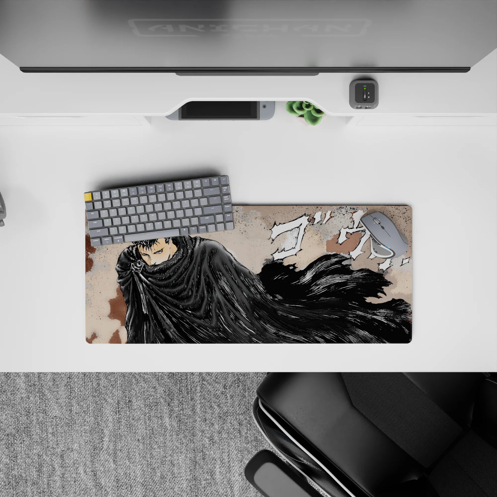 Berserk Deskmat | Mousepad | Deskpad - Guts&#39; Relentless Fury - AniChan