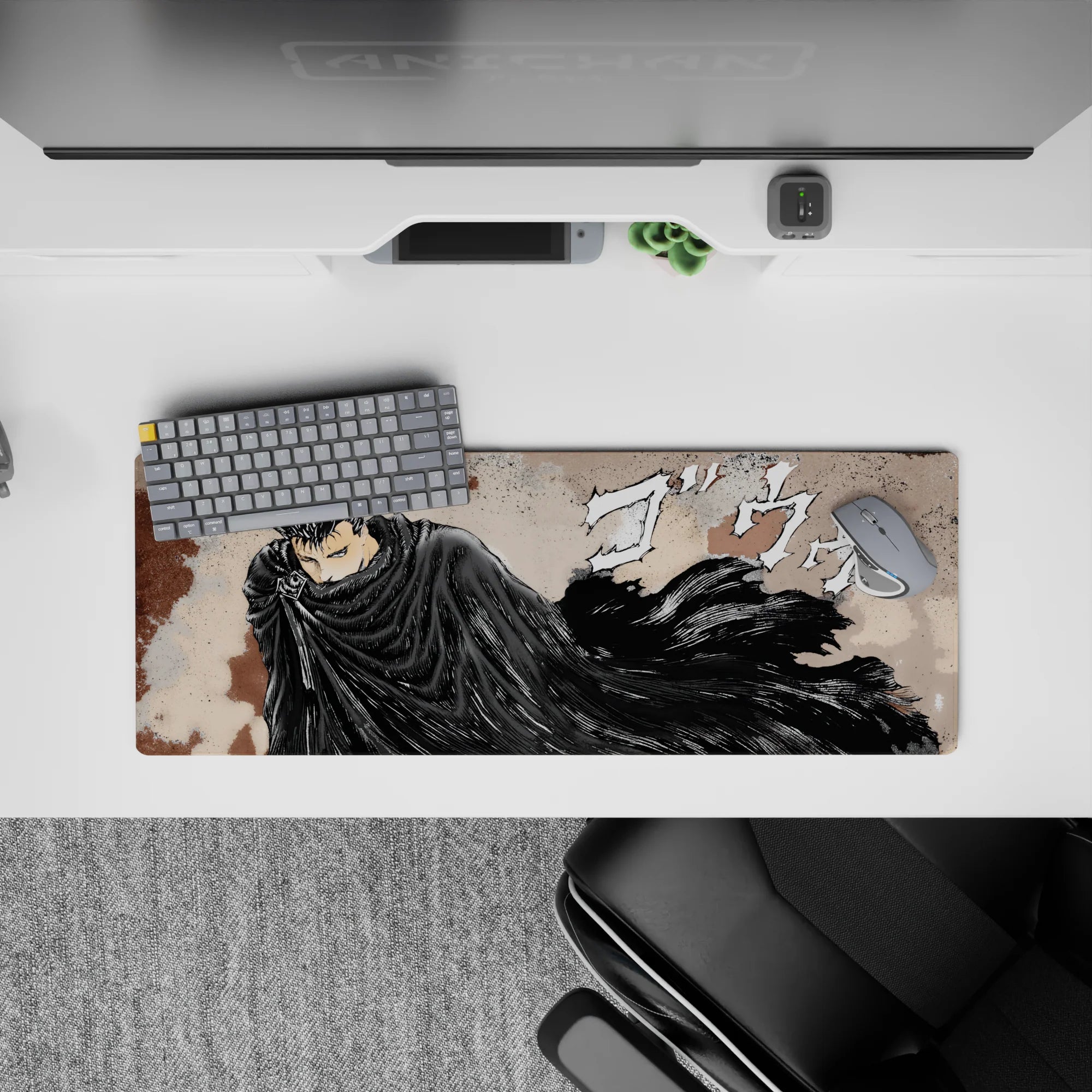 Berserk Deskmat | Mousepad | Deskpad - Guts&#39; Relentless Fury - AniChan