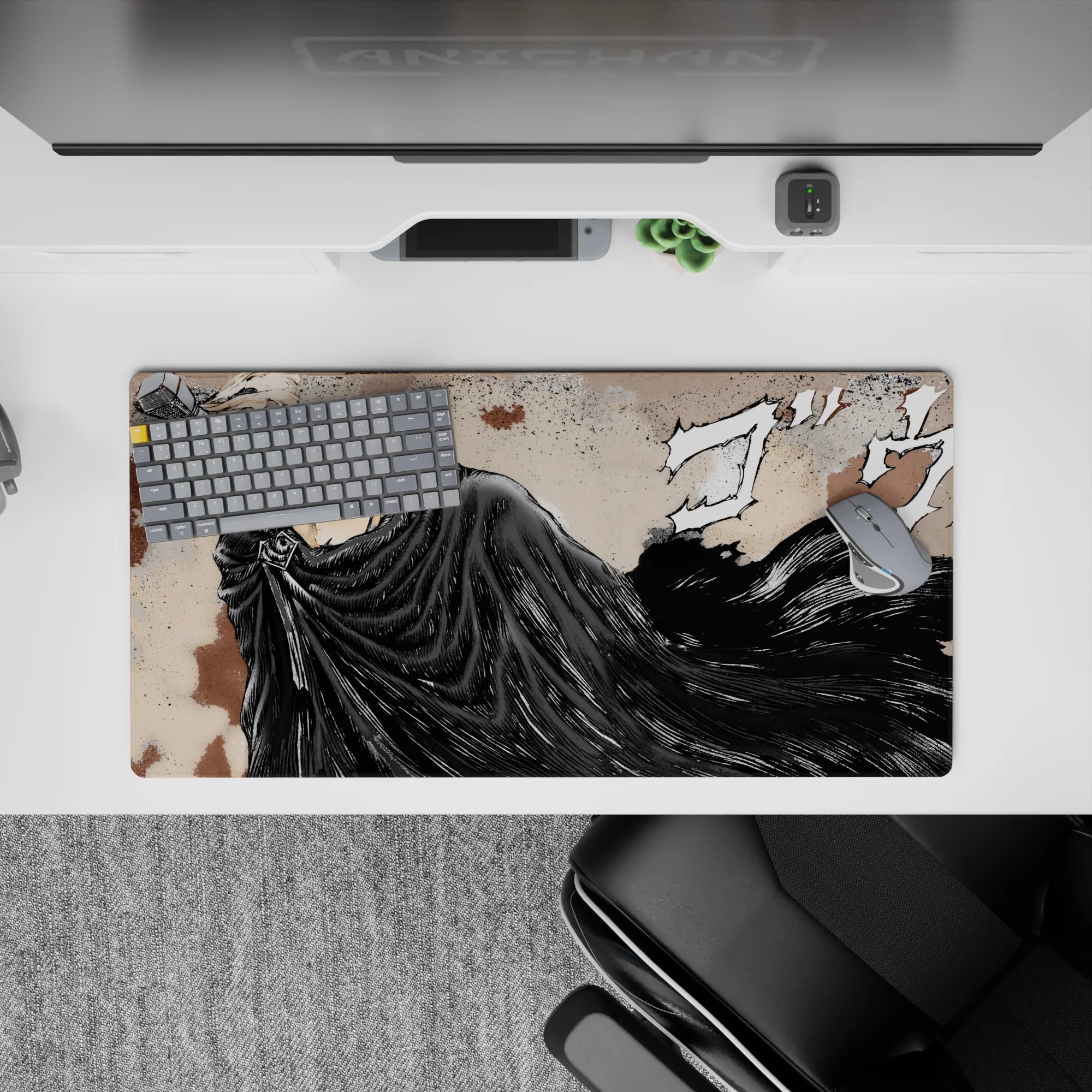 Berserk Deskmat | Mousepad | Deskpad - Guts&#39; Relentless Fury - AniChan