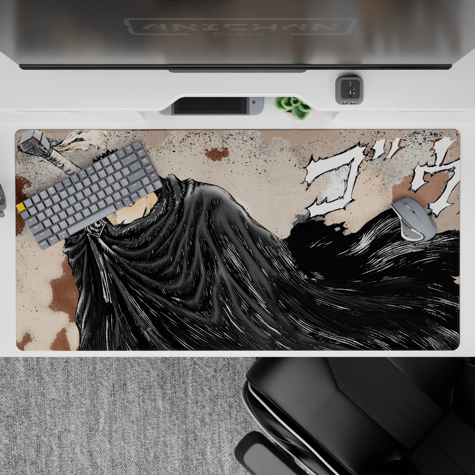 Berserk Deskmat | Mousepad | Deskpad - Guts' Relentless Fury - AniChan