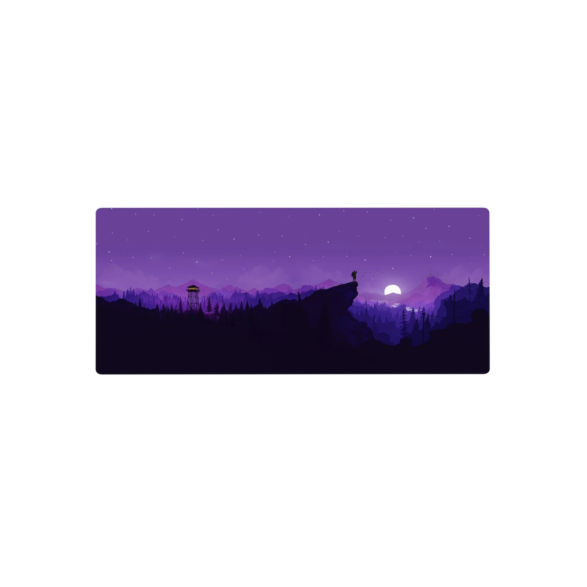 Vector Landscapes Deskmat | Mousepad | Deskpad - Moonlit Journey