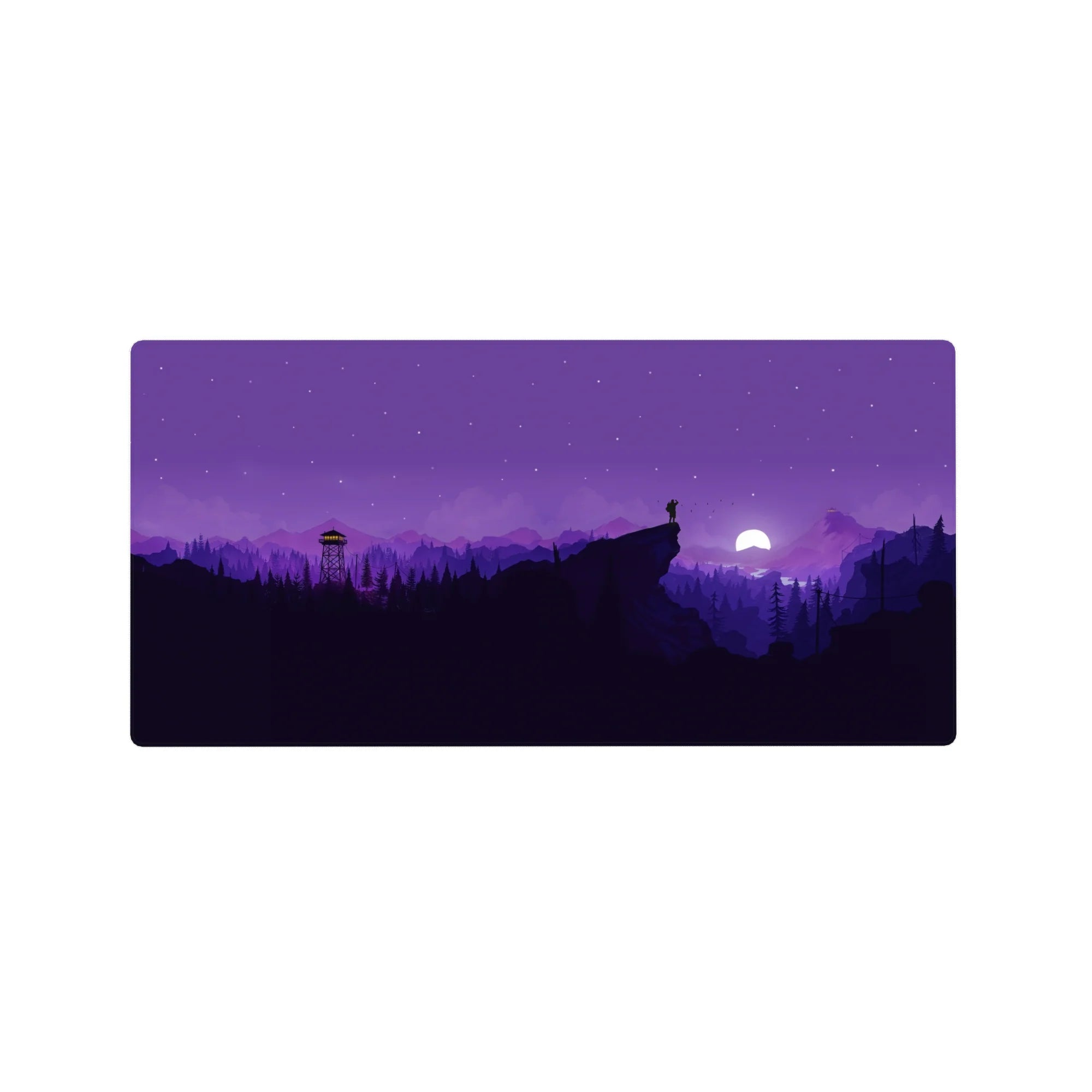 Vector Landscapes Deskmat | Mousepad | Deskpad - Moonlit Journey