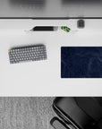 Topographic (Topo) Deskmat | Mousepad | Deskpad - Navy Contour Terrain - AniChan