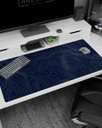 Topographic (Topo) Deskmat | Mousepad | Deskpad - Navy Contour Terrain - AniChan