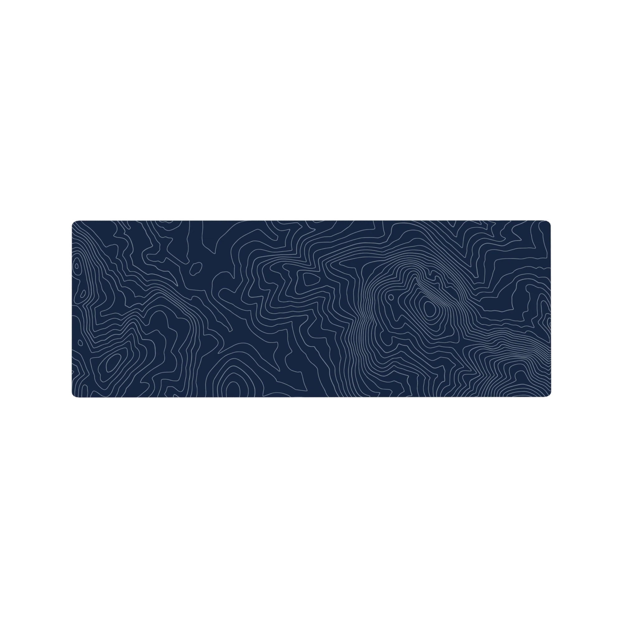 Topographic (Topo) Deskmat | Mousepad | Deskpad - Navy Contour Terrain - AniChan