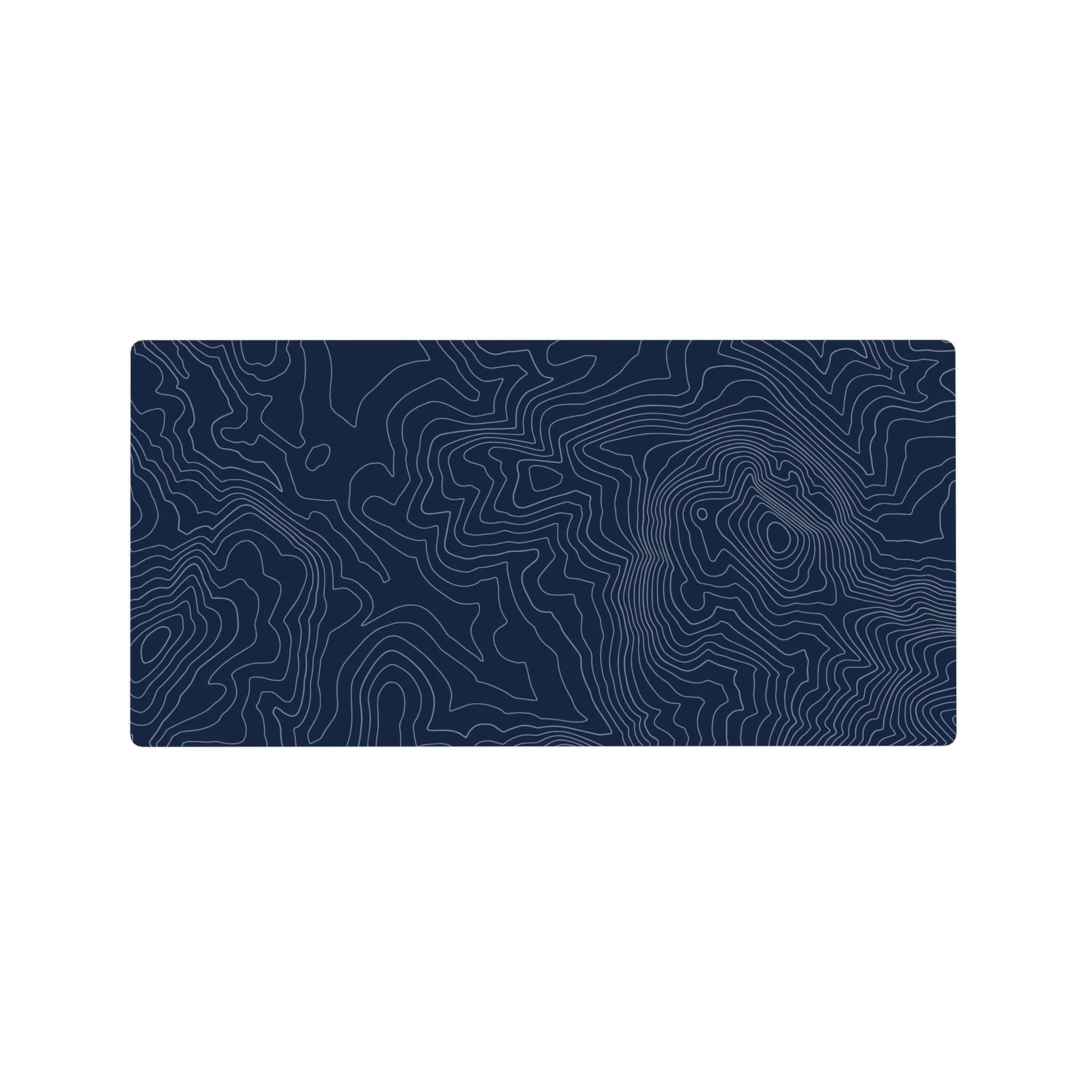 Topographic (Topo) Deskmat | Mousepad | Deskpad - Navy Contour Terrain - AniChan