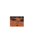 Classic anime mouse pad 14x10 inches with Kurama fox face, bold shadows, and stone-gray background.