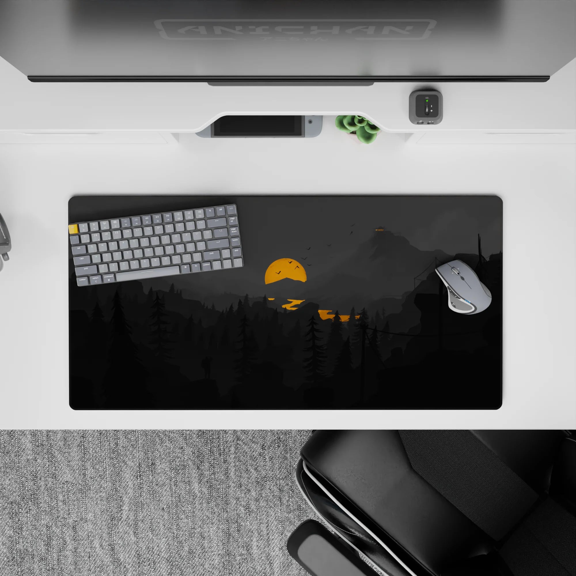 Vector Landscapes Deskmat | Mousepad | Deskpad - Twilight Solitude