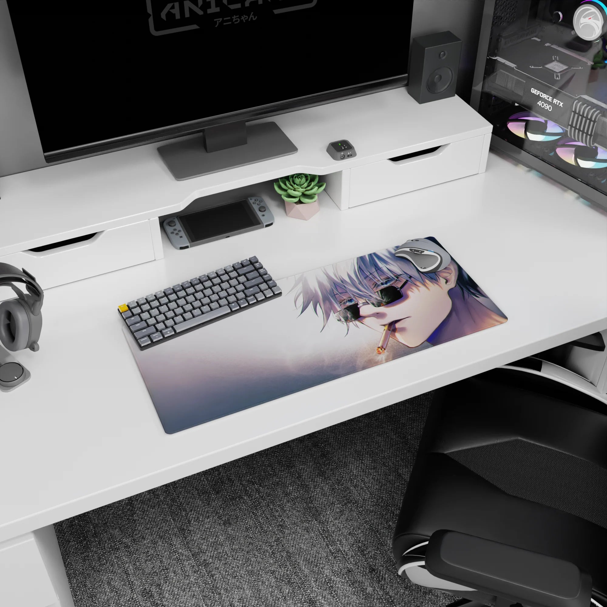 Jujutsu Kaisen Deskmat | Mousepad | Deskpad - Smoky Cool Gojo - AniChan