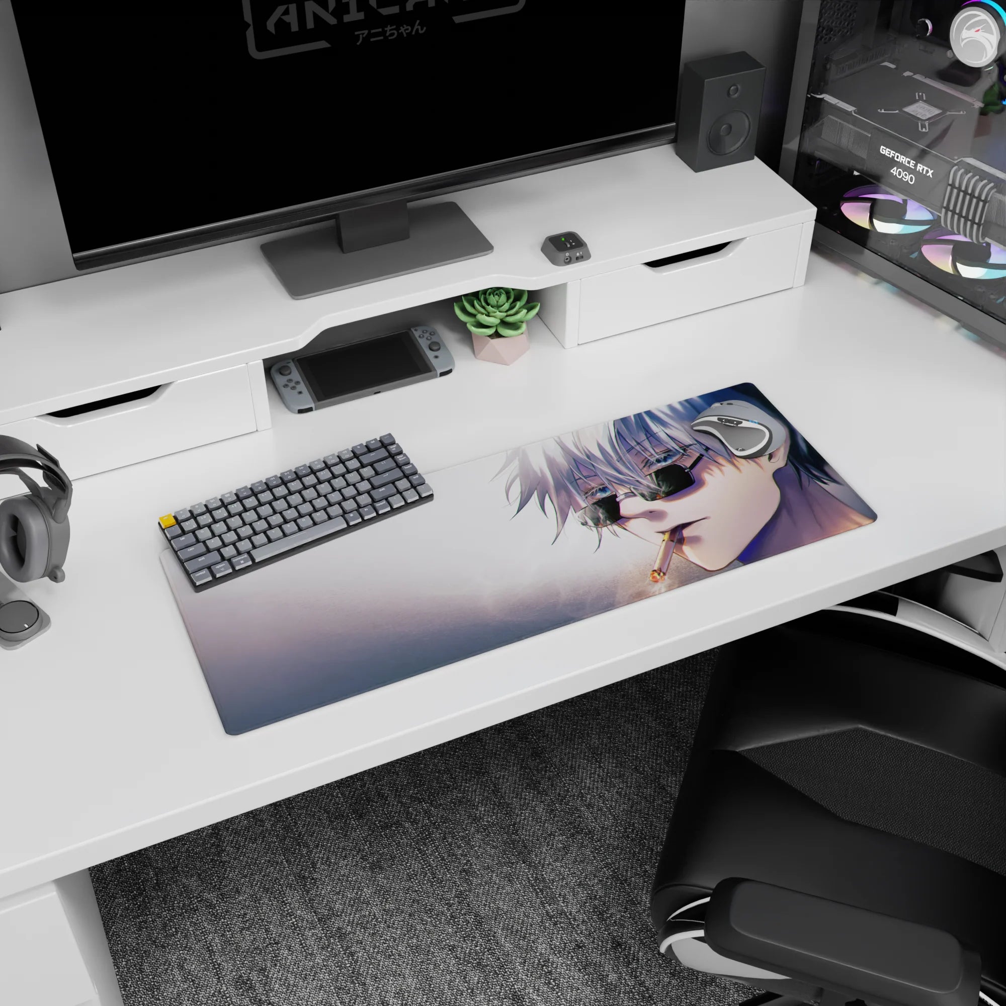 Jujutsu Kaisen Deskmat | Mousepad | Deskpad - Smoky Cool Gojo - AniChan