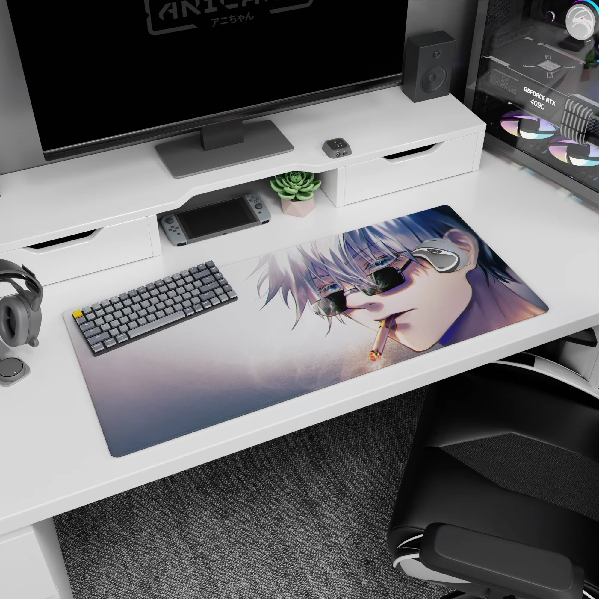 Jujutsu Kaisen Deskmat | Mousepad | Deskpad - Smoky Cool Gojo - AniChan