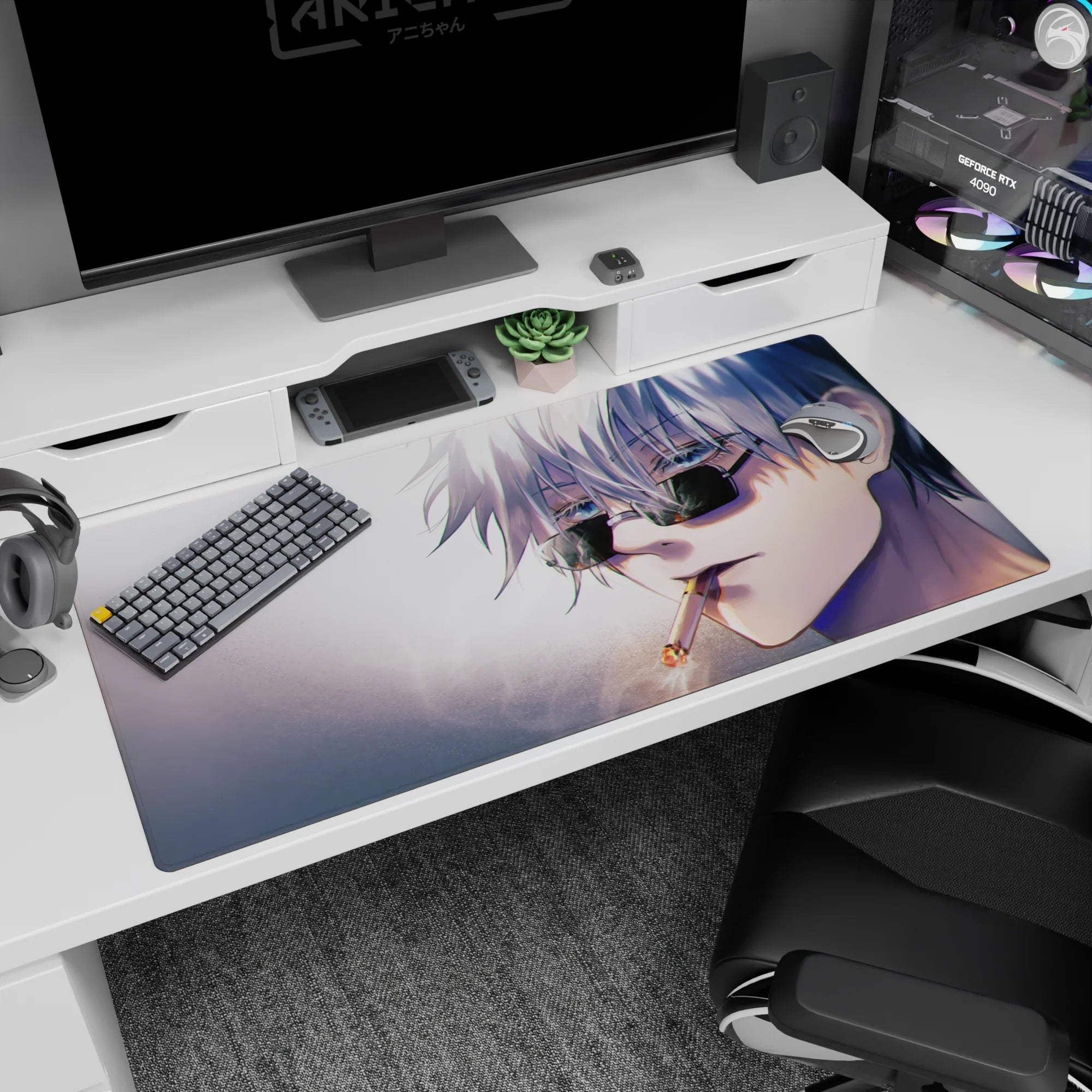 Jujutsu Kaisen Deskmat | Mousepad | Deskpad - Smoky Cool Gojo - AniChan