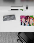 Candy-colored anime girl mouse pad 14x10 inches in silver, pink, violet, orange bow, and red star moods.