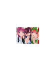 Classic anime girl mouse pad 14x10 inches with five glossy blue-eyed girls lined up in a cute chorus pose.
