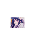 Classic anime girl mouse pad 14x10 inches, long-haired hoodie girl illustration with clean shading.