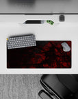 Abstract Deskmat | Mousepad | Deskpad - Crimson Veil Abstract - AniChan