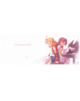 32x12 inches anime girl mouse pad with two girls at a piano, petals, and I’ll be at your side quote.