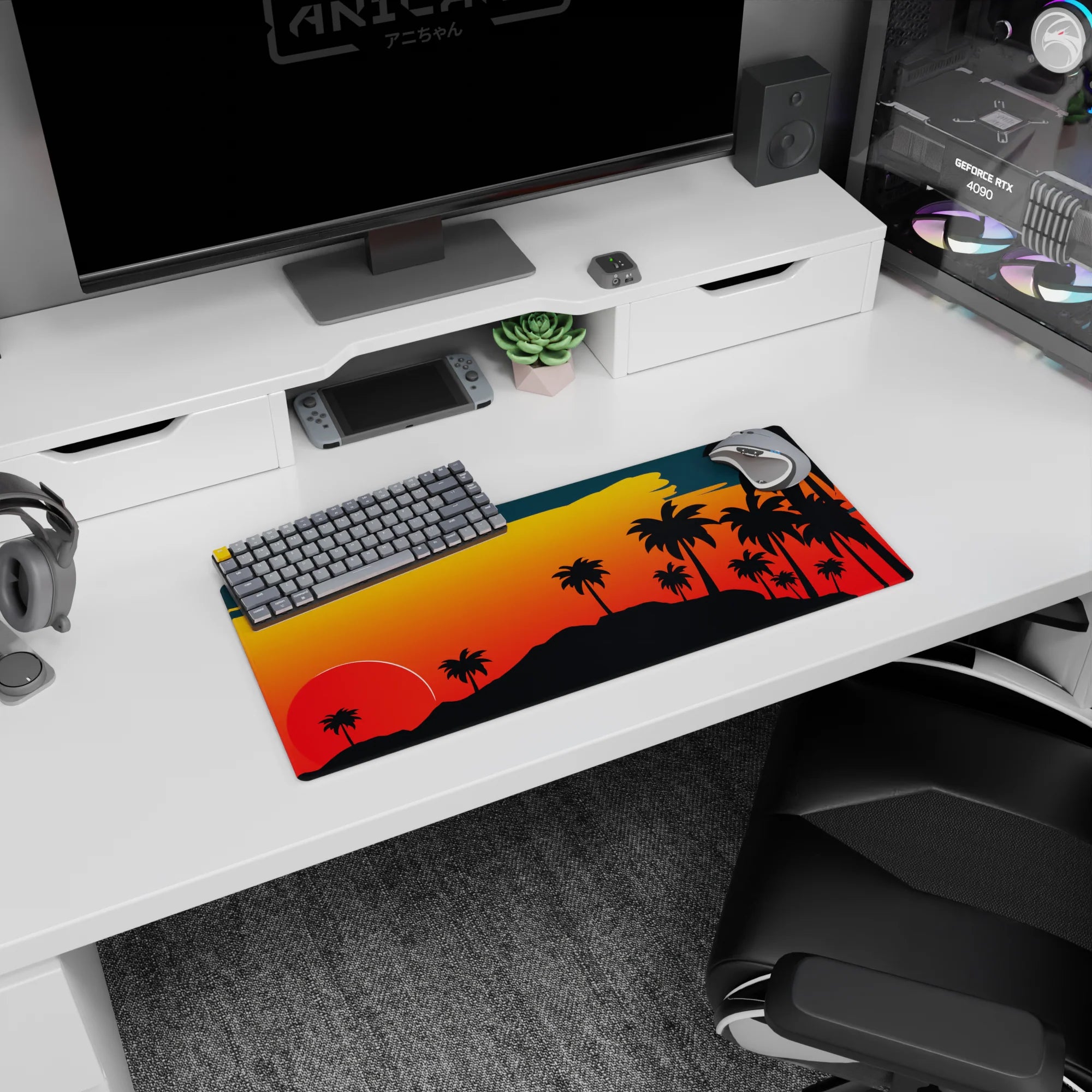 Vector Landscapes Deskmat | Mousepad | Deskpad - Sunset Serenity