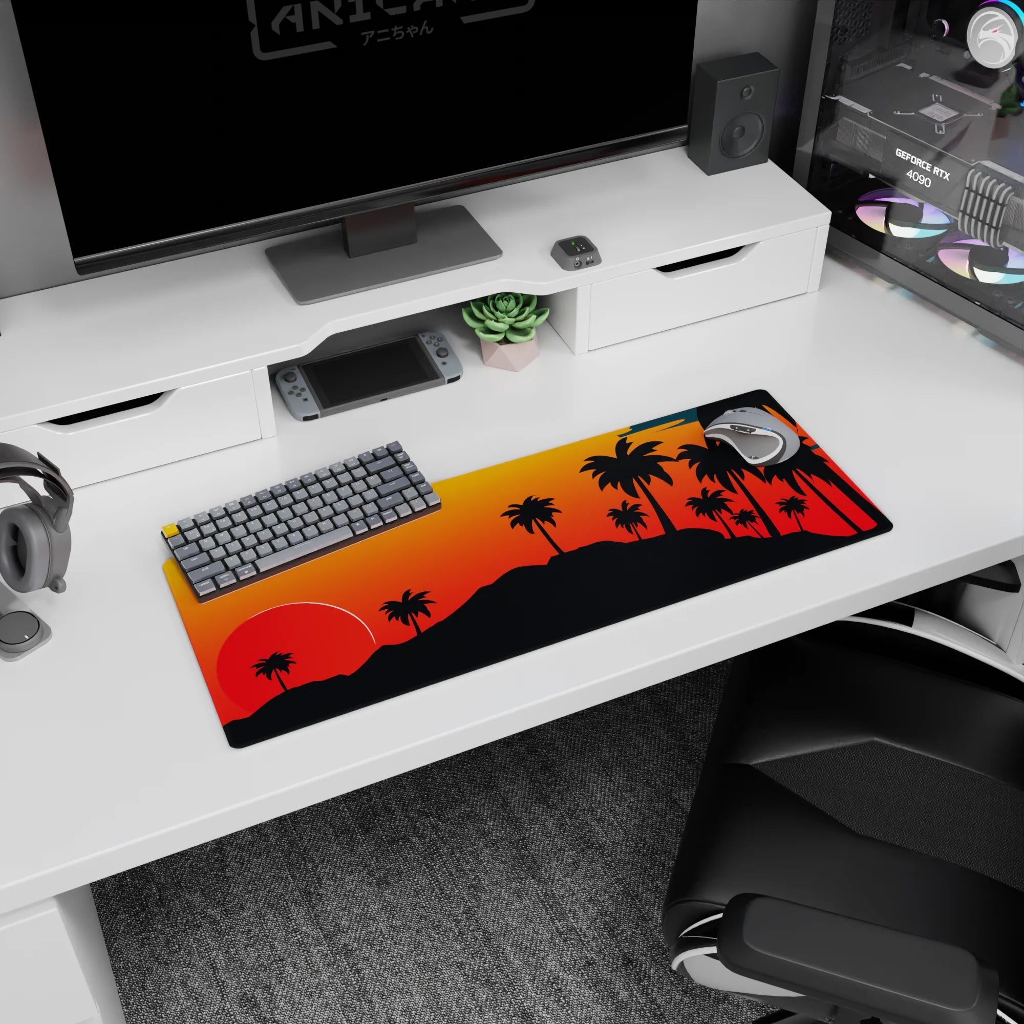 Vector Landscapes Deskmat | Mousepad | Deskpad - Sunset Serenity