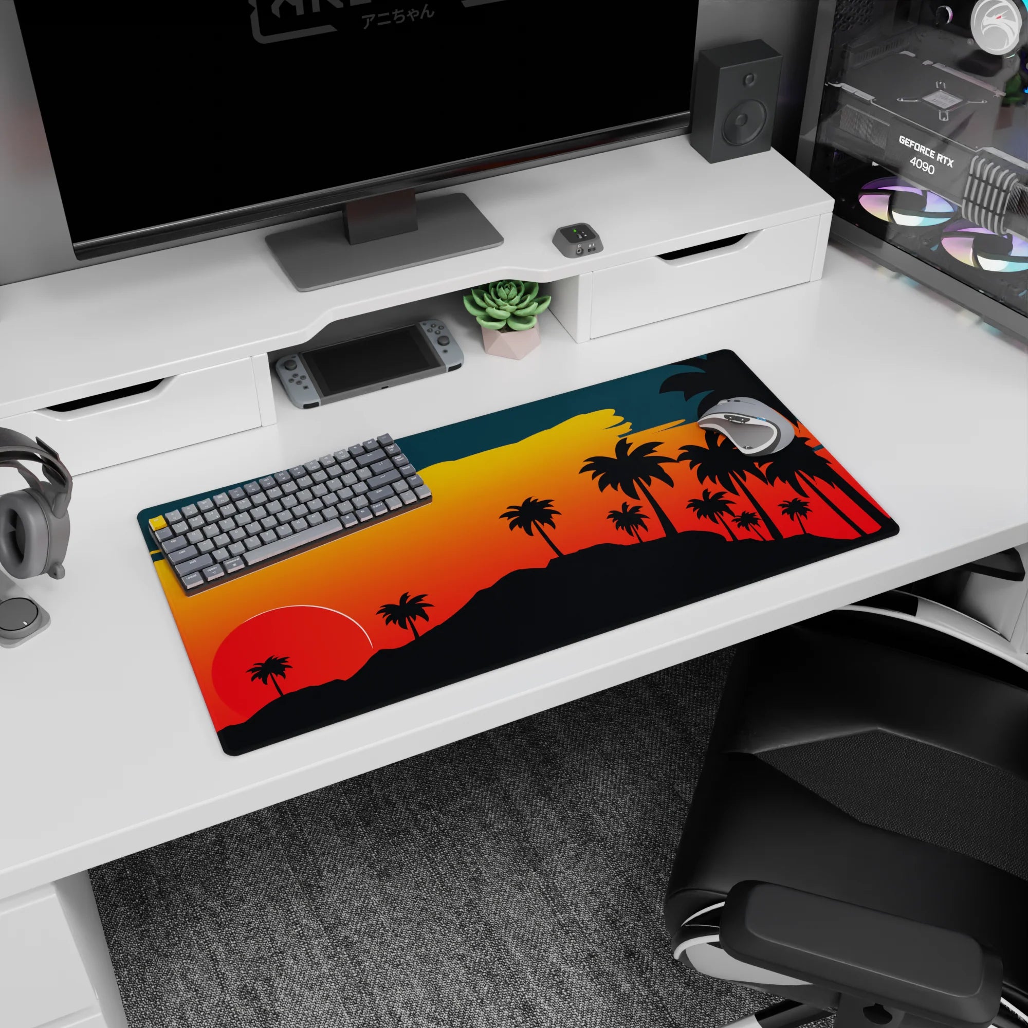 Vector Landscapes Deskmat | Mousepad | Deskpad - Sunset Serenity