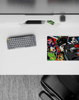 Persona 5 mouse pad 14x10 inches featuring Joker and gang in comic-book style, with vibrant reds, greens, and yellows.