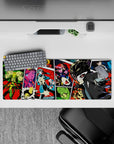 Persona 5 mouse pad 32x12 inches featuring Joker, Mona, and Futaba in vibrant comic-book style with dynamic colors.