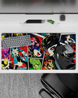 Persona 5 anime mouse pad, 32x16 inches, featuring Joker and the gang in vibrant comic-book style with dynamic colors.