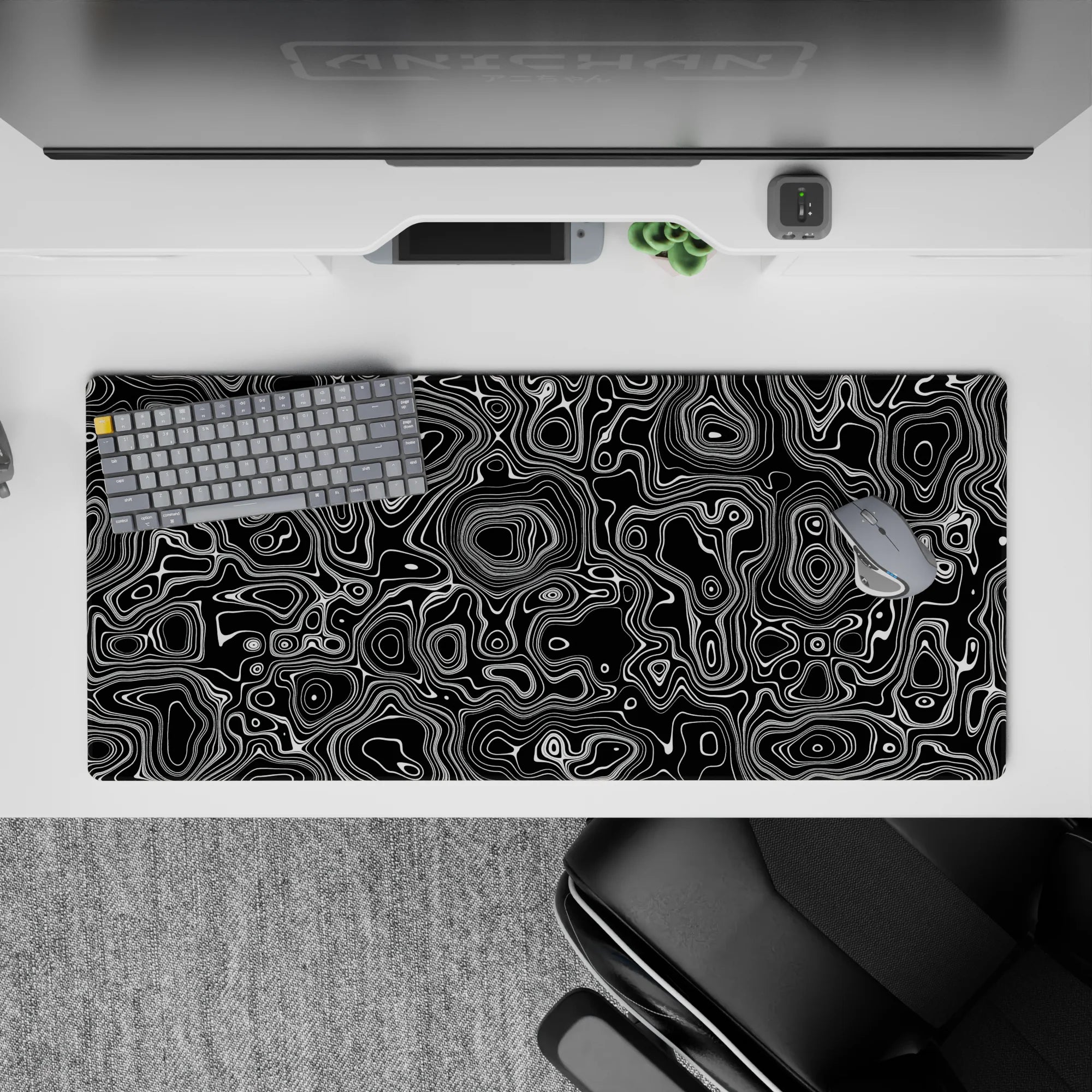 Topographic (Topo) Deskmat | Mousepad | Deskpad - Contour Pulse - AniChan