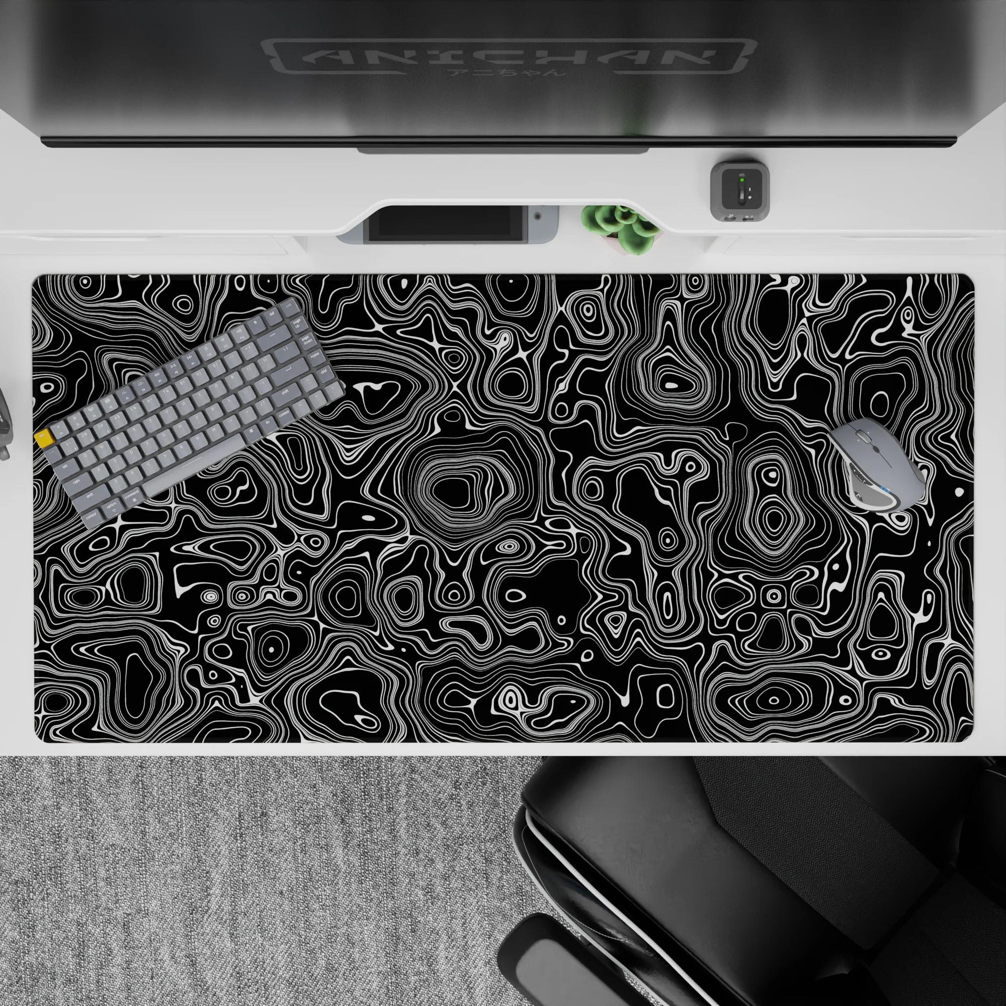 Topographic (Topo) Deskmat | Mousepad | Deskpad - Contour Pulse - AniChan