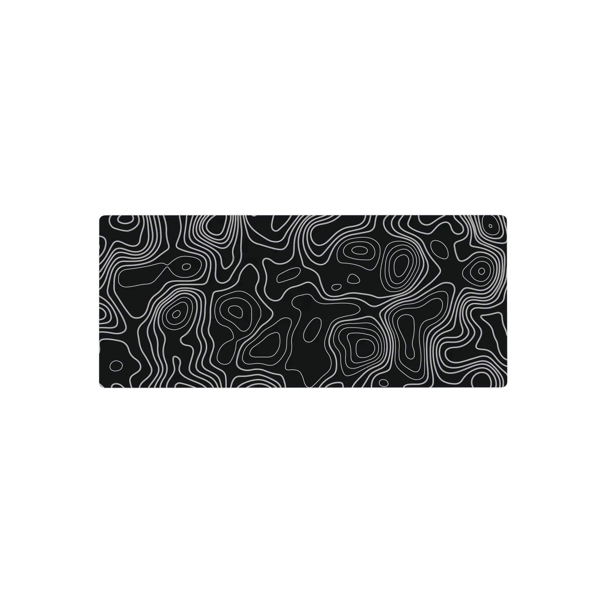 Topographic (Topo) Deskmat | Mousepad | Deskpad - Monochrome Contour Flow - AniChan