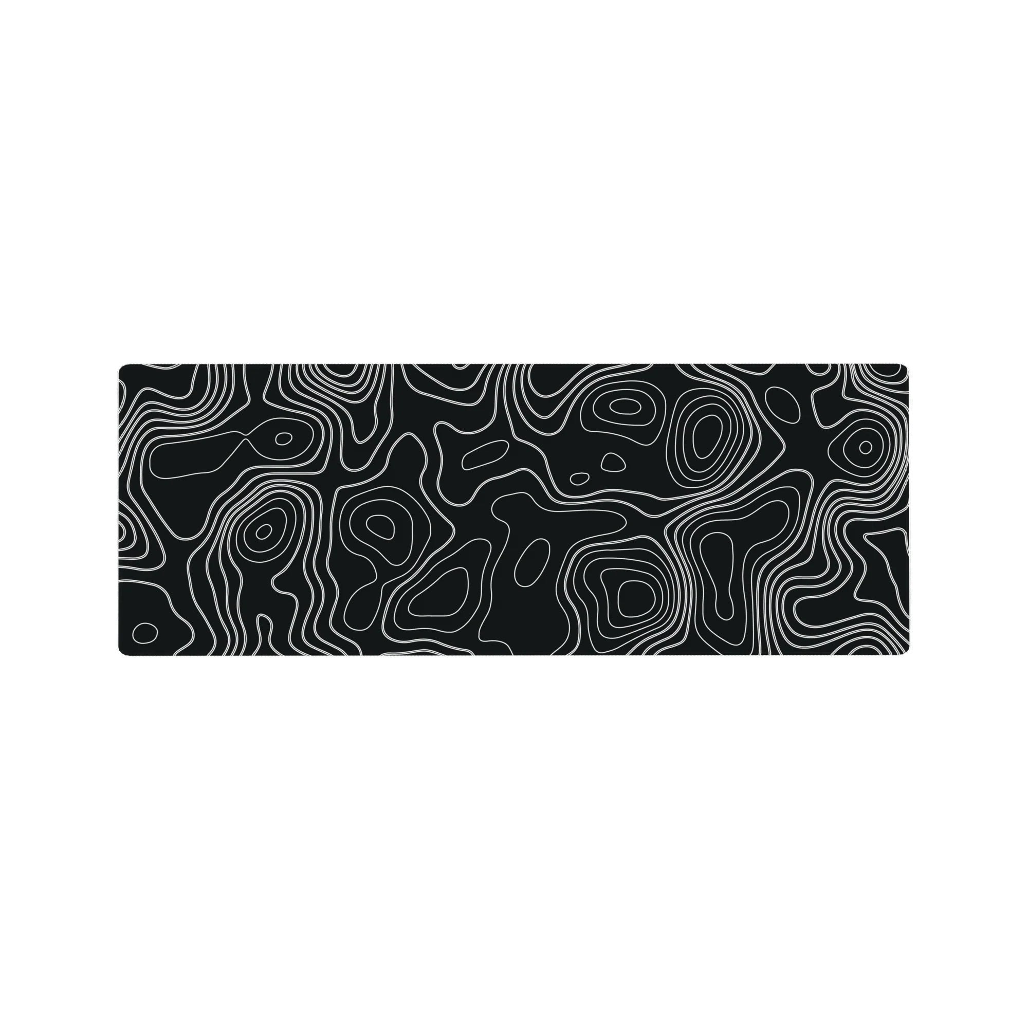 Topographic (Topo) Deskmat | Mousepad | Deskpad - Monochrome Contour Flow - AniChan