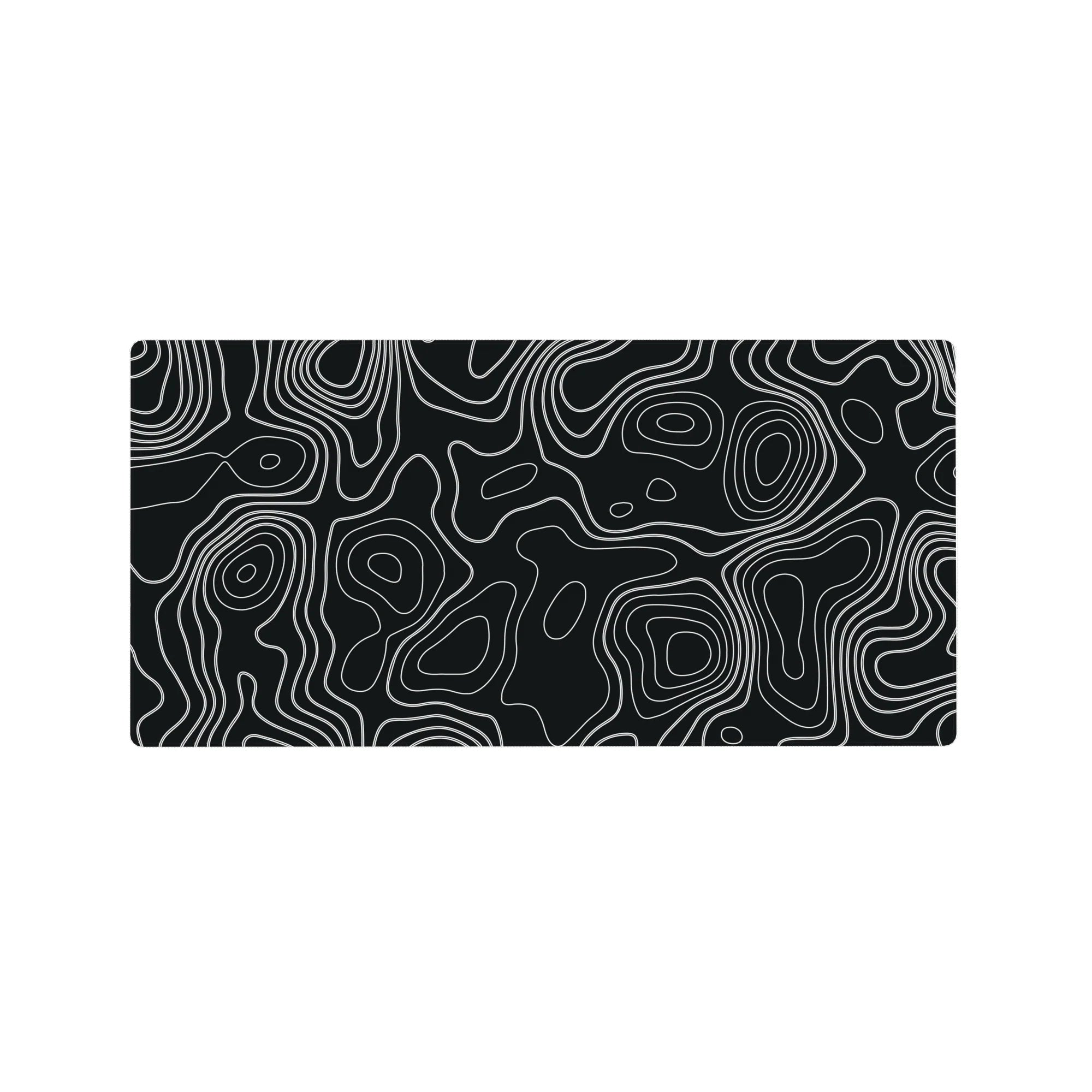 Topographic (Topo) Deskmat | Mousepad | Deskpad - Monochrome Contour Flow - AniChan