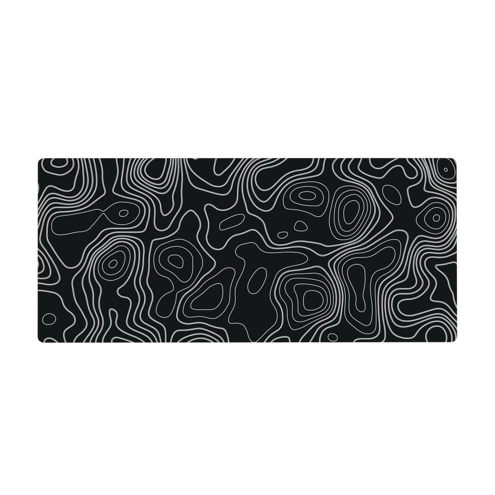 Topographic (Topo) Deskmat | Mousepad | Deskpad - Monochrome Contour Flow - AniChan