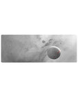 Large 32x12 inch desk mouse pad featuring dreamy smoky gray clouds, tiny stars, and soft planets for calm workspace.