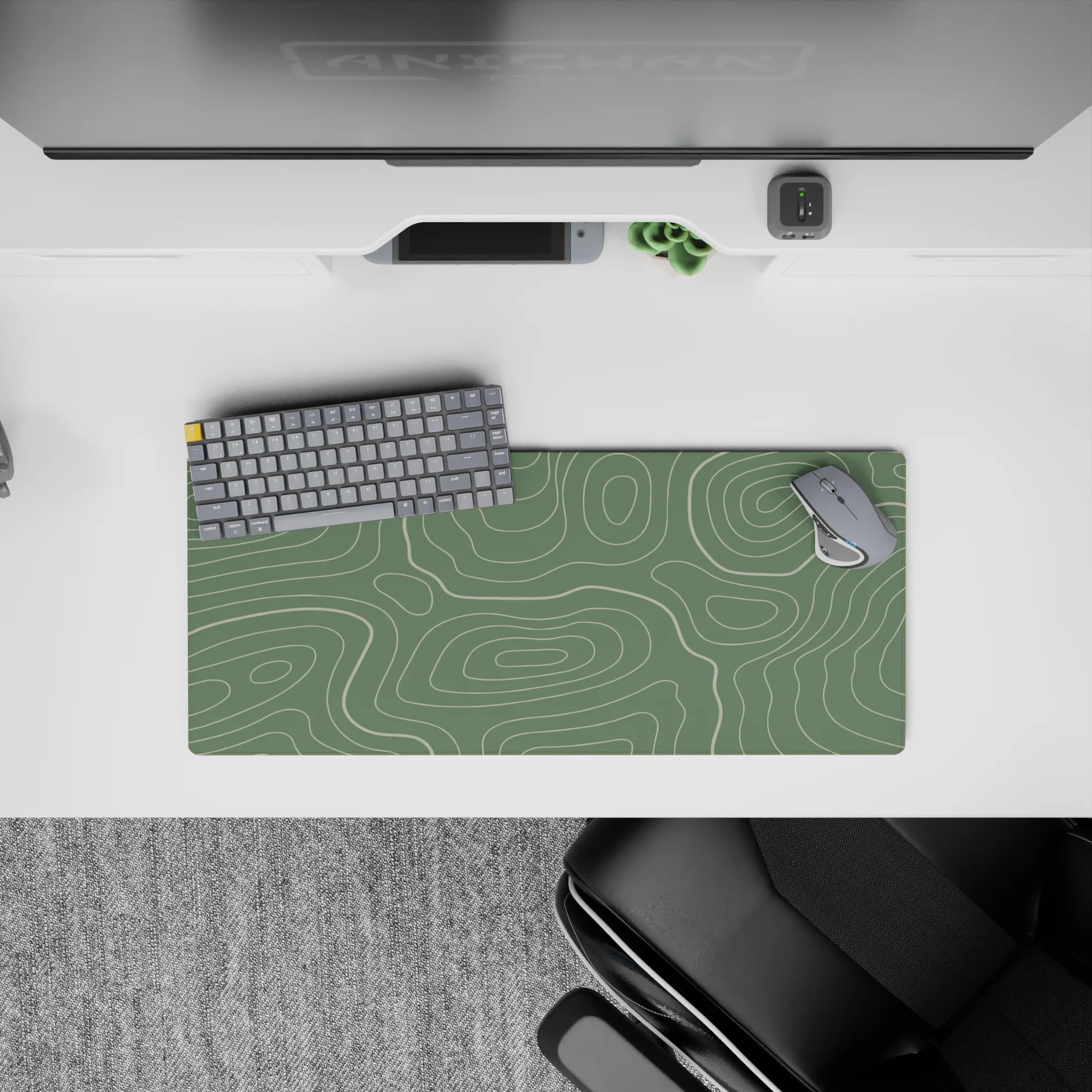 Topographic (Topo) Deskmat | Mousepad | Deskpad - Sage Topography Flow - AniChan