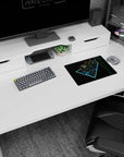 Gundam Wing XXXG-00W0 Wing Gundam Zero cutting through black void on anime mouse pad 14x10 inches.