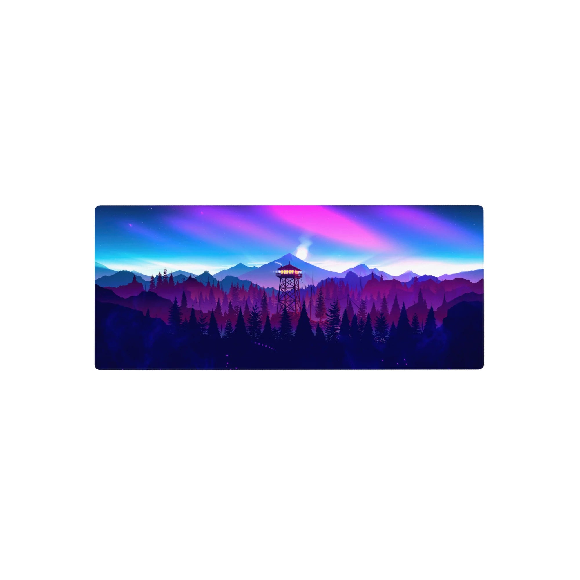 Vector Landscapes Deskmat | Mousepad | Deskpad - Firewatch Twilight